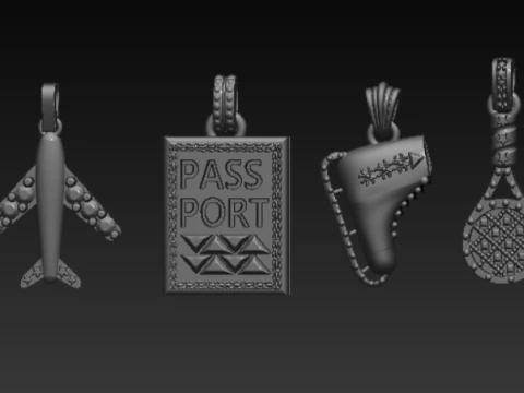 3D printable travel pendant collection 3D Print Model