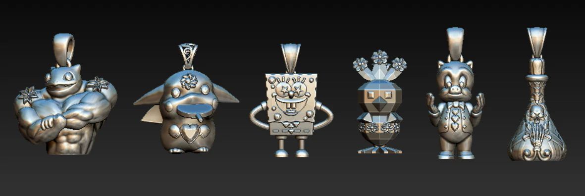 Exclusive 3D PrintableCartoon Pendant Collection 3D Print Model .c4d .max .obj .3ds .fbx .stl .blend 