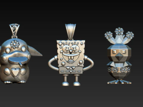 Exclusieve 3D-afdrukbare cartoon-hangercollectie 3D printmodel