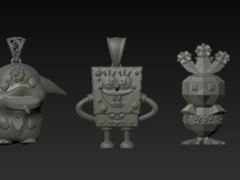 Exclusive 3D PrintableCartoon Pendant Collection 3D Print Model