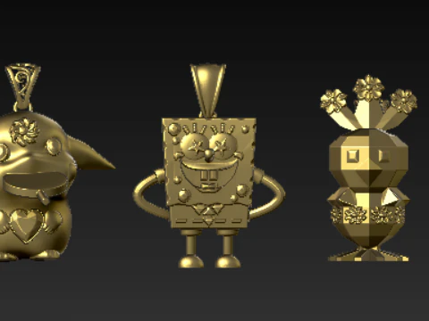 Exclusive 3D PrintableCartoon Pendant Collection 3D Print Model