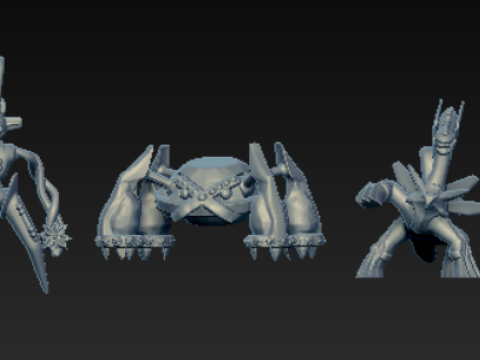 Collection de pendentifs de personnages de science-fiction futuristes Modèles 3D en vedette