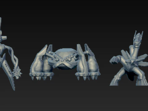 Futuristic Sci-Fi Character Pendant Collection 3D Print Model