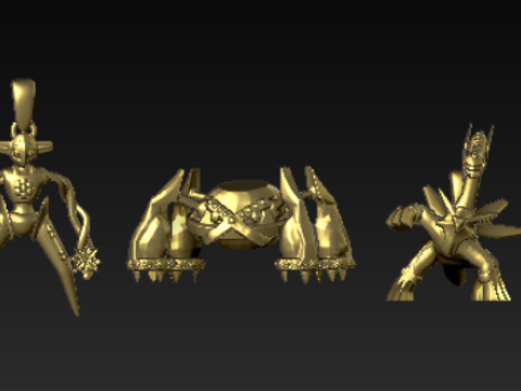 Collection de pendentifs de personnages de science-fiction futuristes Modèles 3D en vedette