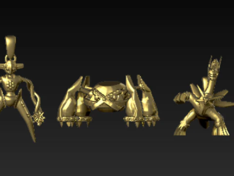 Futuristic Sci-Fi Character Pendant Collection 3D Print Model