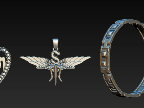 Luxe 3D printbare sieradenset vlinderhanger 3D printmodel