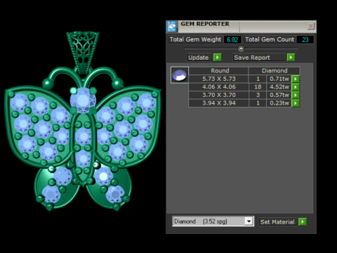 Luxury 3D Printable Jewelry Set Butterfly Pendan 3D Print Model