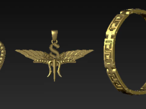 Luxury 3D Printable Jewelry Set Butterfly Pendan 3D Print Model