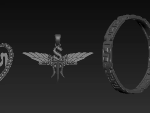 Luxury 3D Printable Jewelry Set Butterfly Pendan 3D Print Model