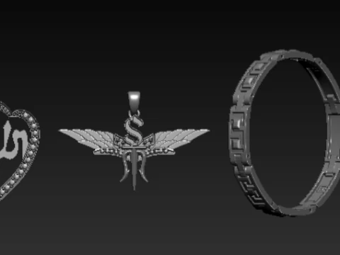 Luxury 3D Printable Jewelry Set Butterfly Pendan 3D Print Model