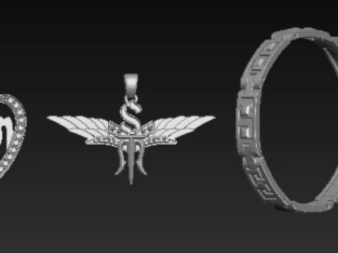Luxury 3D Printable Jewelry Set Butterfly Pendan 3D Print Model