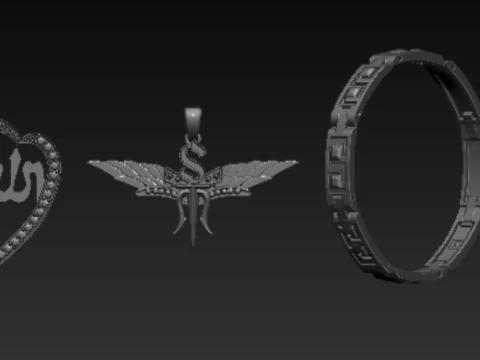 Luxury 3D Printable Jewelry Set Butterfly Pendan 3D Print Model