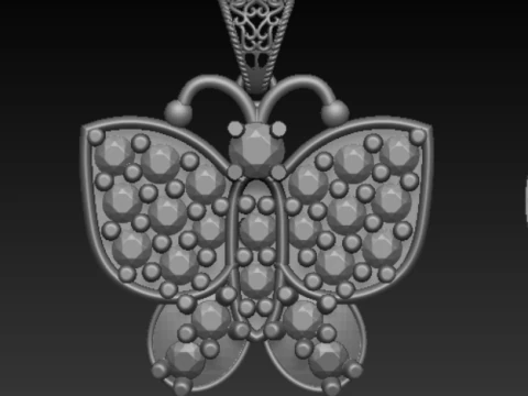 Luxury 3D Printable Jewelry Set Butterfly Pendan 3D Print Model