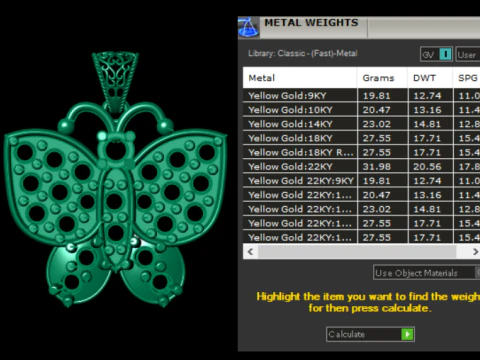 Luxury 3D Printable Jewelry Set Butterfly Pendan 3D Print Model