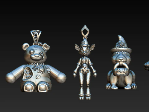 3D Printable Character Pendant Collection 3D Print Model