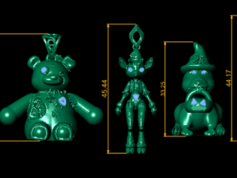 Coleção de pingentes de personagens para impressão em 3D Modelo de Impressão 3D