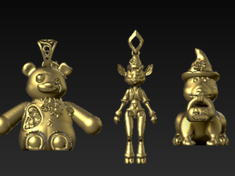 Coleção de pingentes de personagens para impressão em 3D Modelo de Impressão 3D