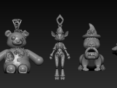 Coleção de pingentes de personagens para impressão em 3D Modelo de Impressão 3D
