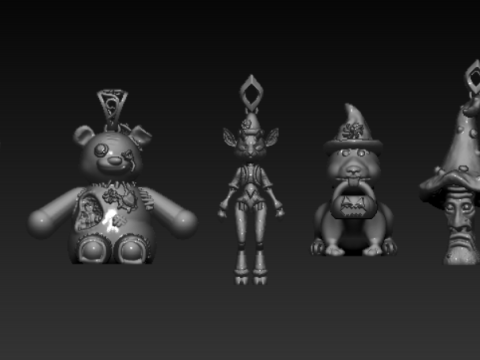 Coleção de pingentes de personagens para impressão em 3D Modelo de Impressão 3D
