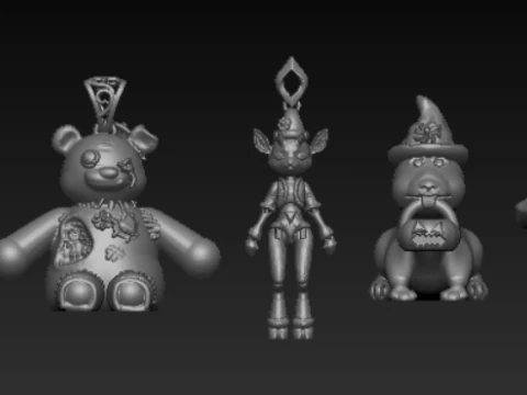 3D Printable Character Pendant Collection 3D Print Model