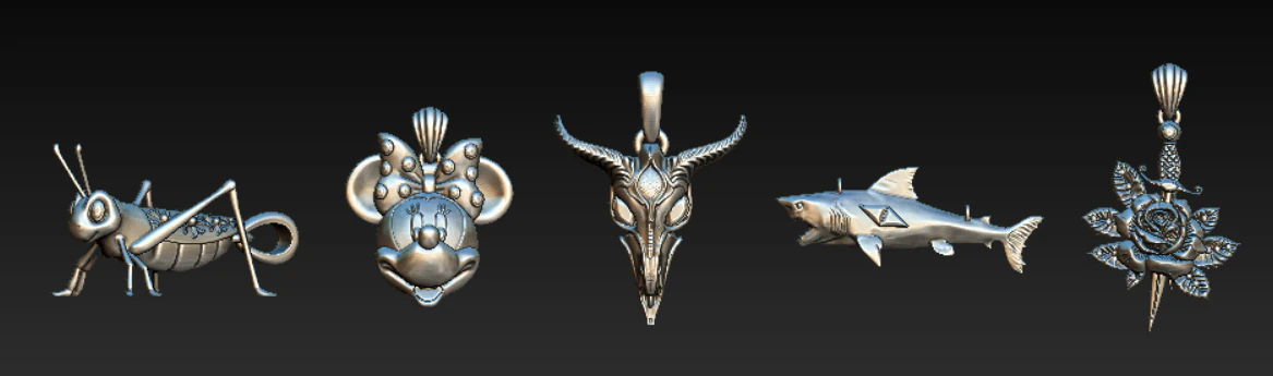 Golden Grasshopper Pendant 3D Print Model .c4d .max .obj .3ds .fbx .stl .blend 
