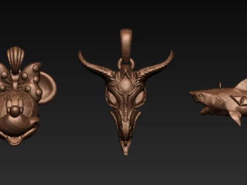 Golden Grasshopper Pendant 3D Print Model