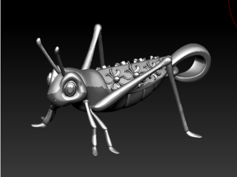 Pendentif Sauterelle Doré Modèles 3D en vedette