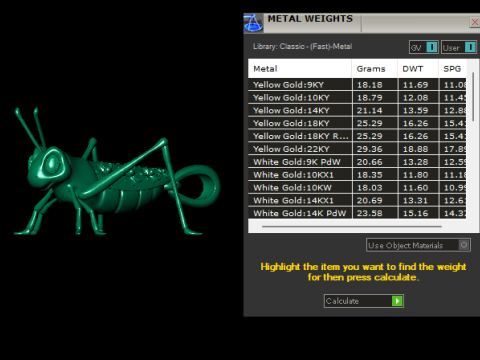 Pendentif Sauterelle Doré Modèles 3D en vedette