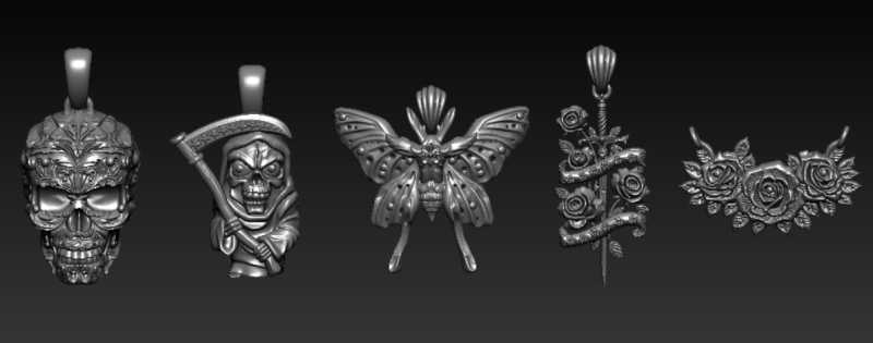 रॉयल पुष्प खोपड़ी लटकन 3D प्रिंट मॉडल .c4d .max .obj .3ds .fbx .stl .blend 