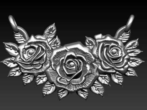 Royal Floral Skull Pendant 3D Print Model
