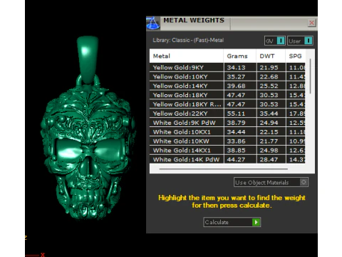 Royal Floral Skull Pendant 3D Print Model