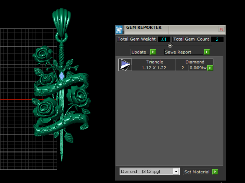 रॉयल पुष्प खोपड़ी लटकन 3D प्रिंट मॉडल