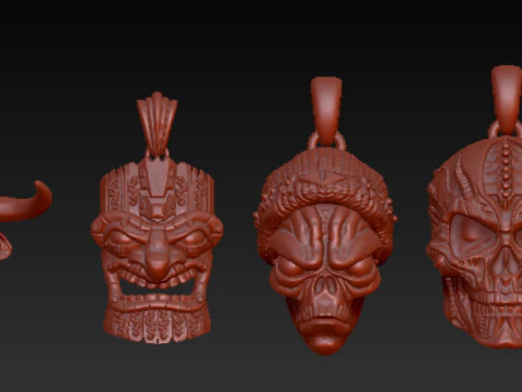 Dark Totem Pendant Collection 3D Print Model