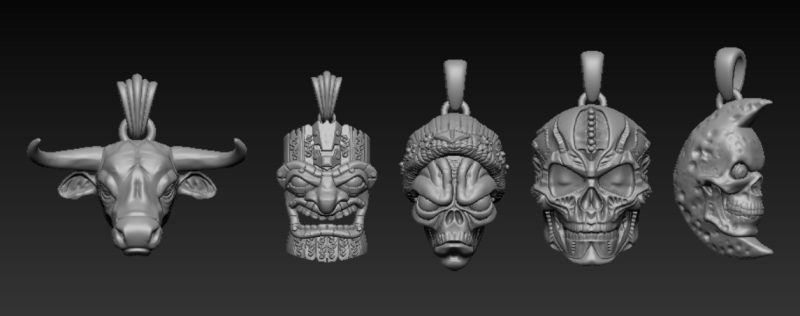 ダークトーテムペンダントコレクション 3Dプリントモデル .c4d .max .obj .3ds .fbx .stl .blend