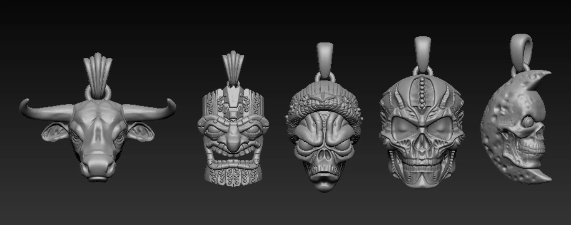 Dark Totem Pendant Collection 3D Print Model .c4d .max .obj .3ds .fbx .stl .blend 