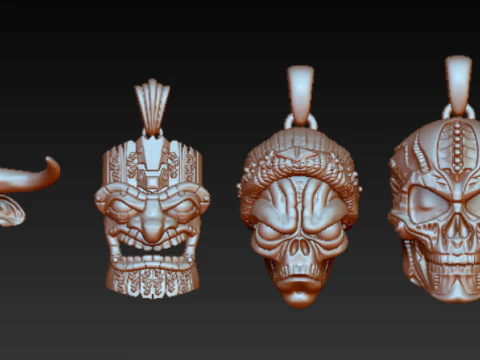 Dark Totem Pendant Collection 3D Print Model