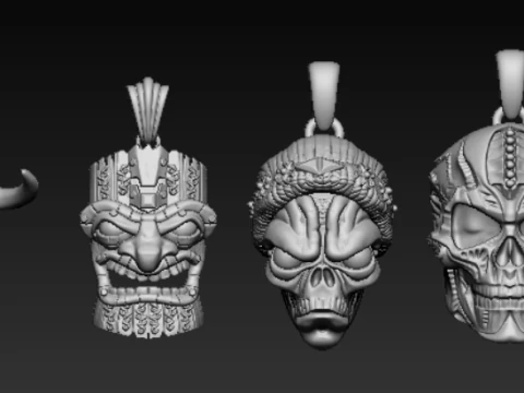 Dark Totem Pendant Collection 3D Print Model