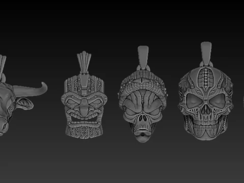 Dark Totem Pendant Collection 3D Print Model