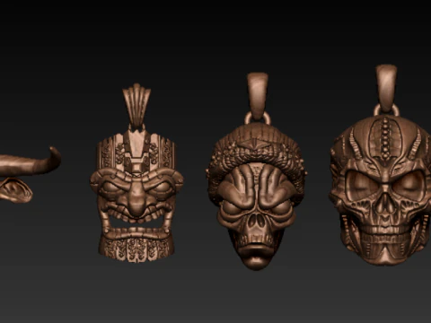 Dark Totem Pendant Collection 3D Print Model