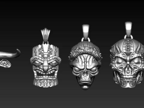 Dark Totem Pendant Collection 3D Print Model