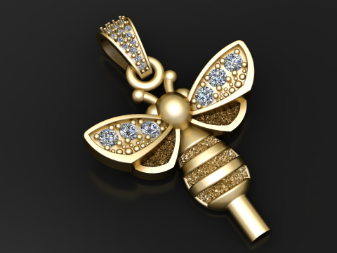 Liontin Lebah Mewah Model Cetak 3D