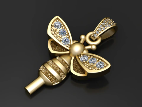 Luxury Bee Pendant 3D Print Model