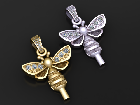 Pingente Abelha Luxo Modelo de Impressão 3D