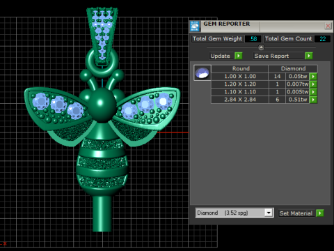 Pingente Abelha Luxo Modelo de Impressão 3D