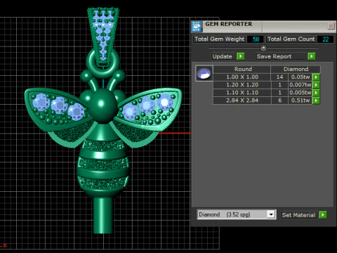 Luxury Bee Pendant 3D Print Model