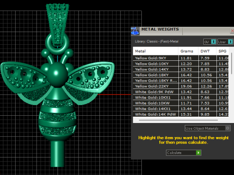 Pingente Abelha Luxo Modelo de Impressão 3D