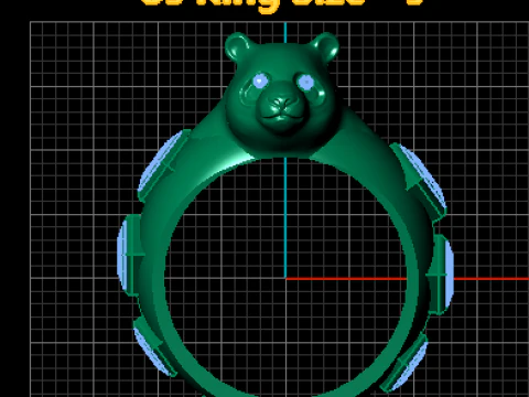 Golden Bear Diamond Ring 3D Print Model