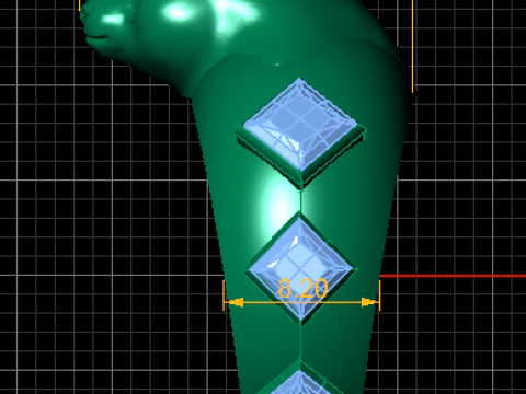 Golden Bear Diamond Ring 3D Print Model