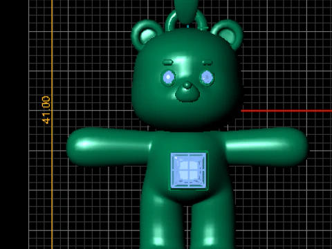 Cute Teddy Bear Gold Pendant 3D Print Model
