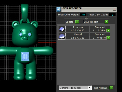 Cute Teddy Bear Gold Pendant 3D Print Model